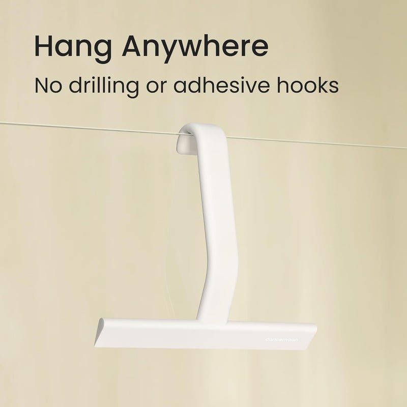 dancemoon JustHang Shower Squeegee for Glass Doors, All-One-Piece Silicone with Built-in Hook Design for Easy Hanging, Household Window Mirror Squeegee for Bathroom, Glass, Kitchen, Tile Wall, Car - Image 3